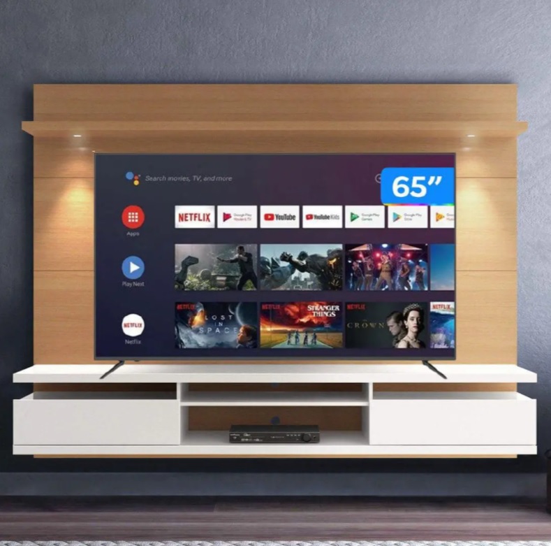 Smart TV 4K HQLED 65” JVC LT-65MB708 Android – Wi-Fi Bluetooth HDR 4 HDMI 3 USB