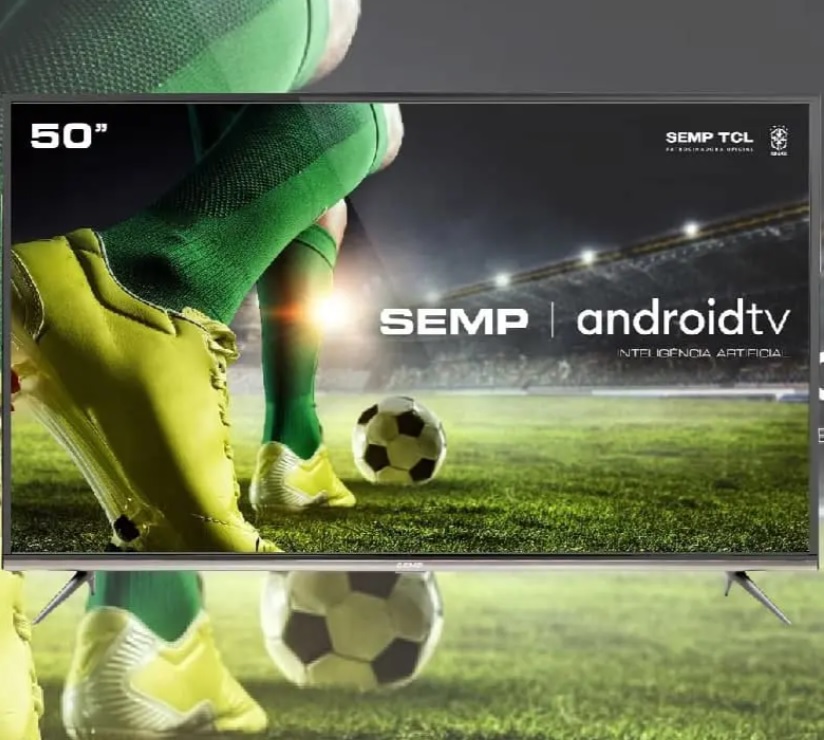 Smart TV Led 50″ Semp SK8300 4K HDR Android Wi-Fi 3 HDMI 2 USB Controle Remoto com atalhos Chromecast Integrado