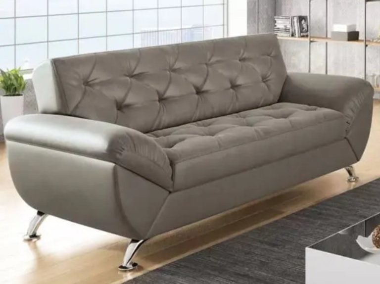 Sofá 3 Lugares Revestimento Suede Larissa Style – Linoforte
