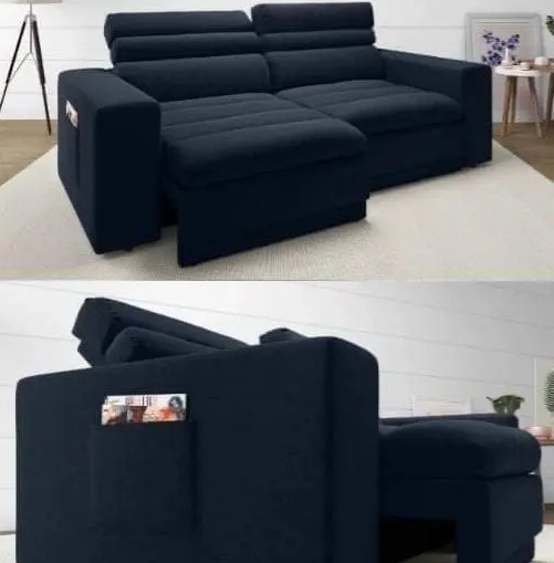 Sofá Retrátil Reclinável 4 Lugares Velosuede – Treviso Next Sofás