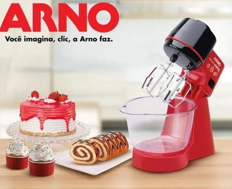 Batedeira Planetária Arno Inspirart Vermelha 127V – KM32