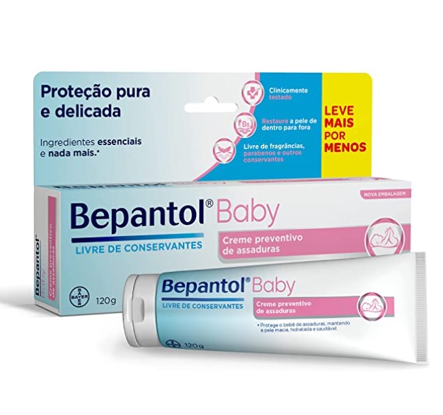 Creme Preventivo de Assaduras para Bebês, Embalagem Econômica, Bepantol Baby, 120 g