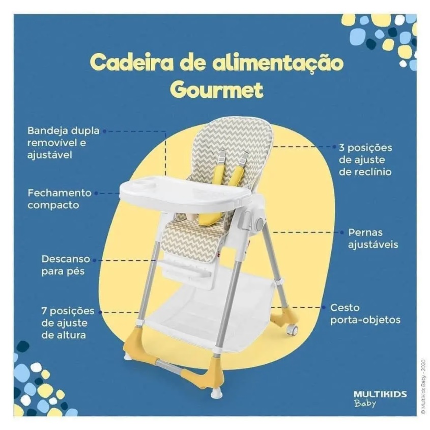 Cadeira de Alimentação Alta Multikids Baby Gourmet – 0 a 15kg