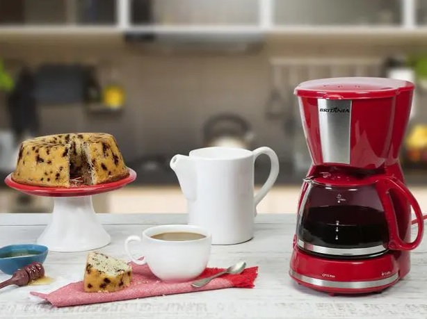 Cafeteira Elétrica Britânia CP15 Inox Vermelha – 15 Xícaras
