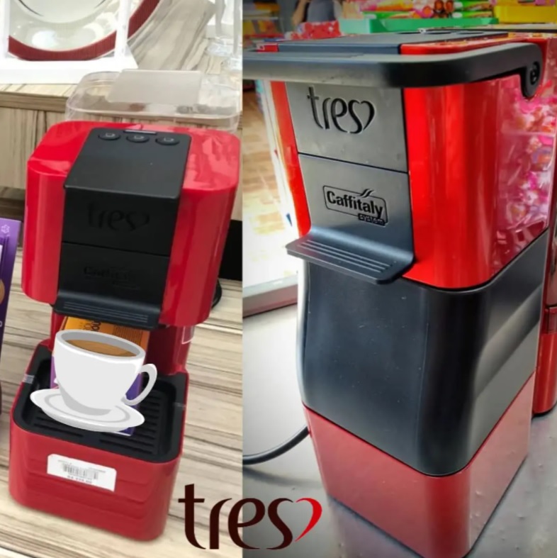 Cafeteira Espresso TRES Pop Plus Vermelha – 3 Corações
