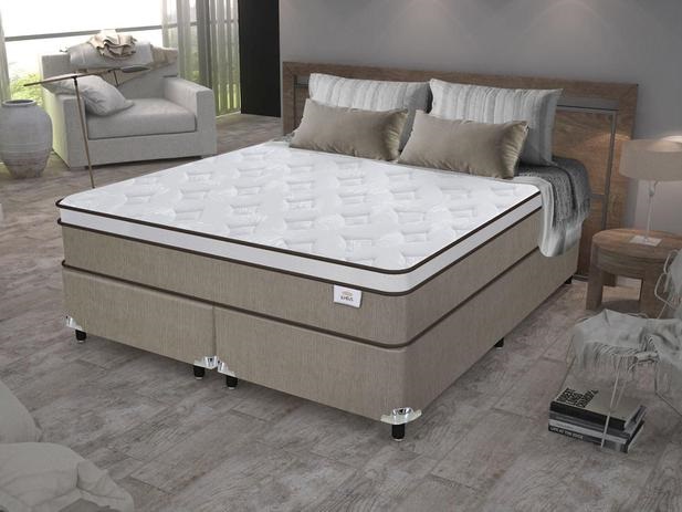 Cama Box Queen (Box + Colchão) Plumatex – Molas Ensacadas 63cm de Altura Ilhéus