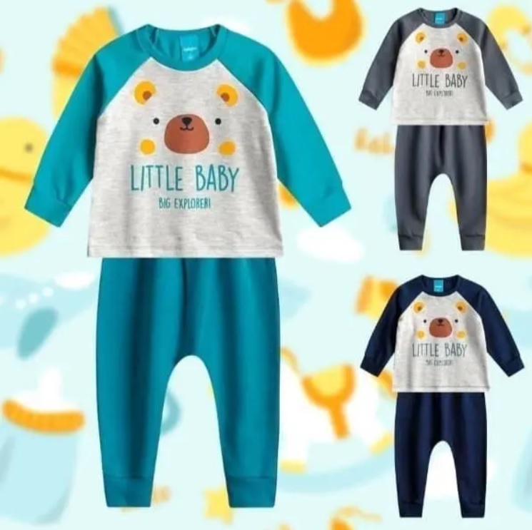 Conjunto Moletom Bebê Kamylus Little Baby Masculino