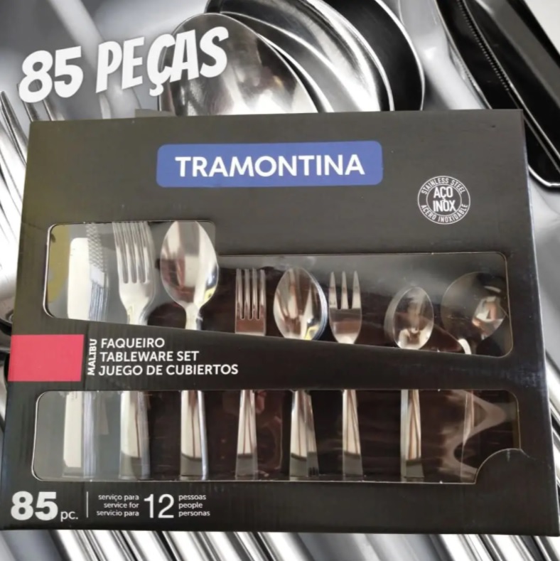 Faqueiro Inox Malibu 85 Peças – Tramontina