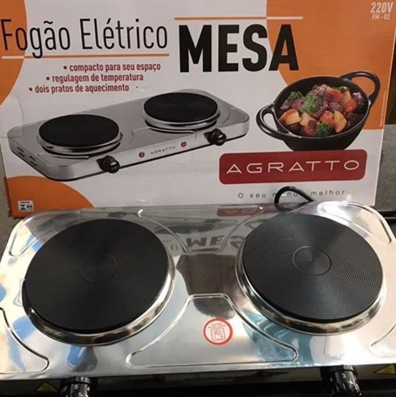 Fogao Eletrico de Mesa Agratto FM-01 127V 2000W, 4917, Inox