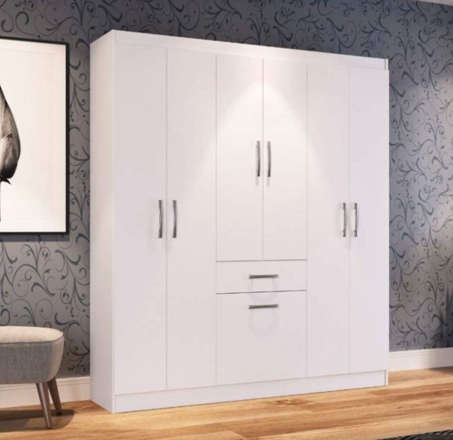 Guarda Roupa Casal 6 Portas 1 Porta Basculante 1 Gaveta Dallas