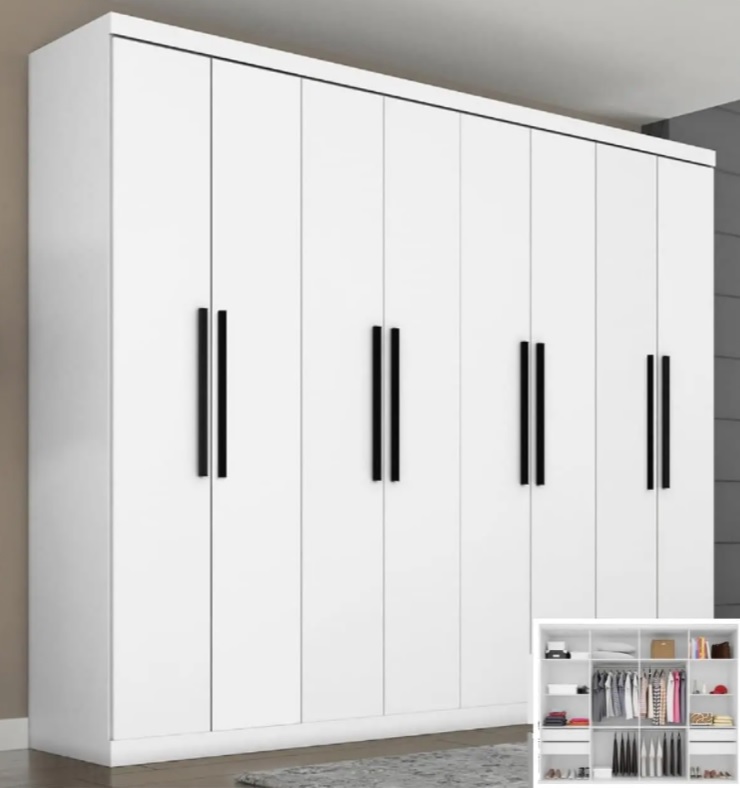 Guarda-roupa Casal 8 Portas 4 Gavetas Araplac – 1684