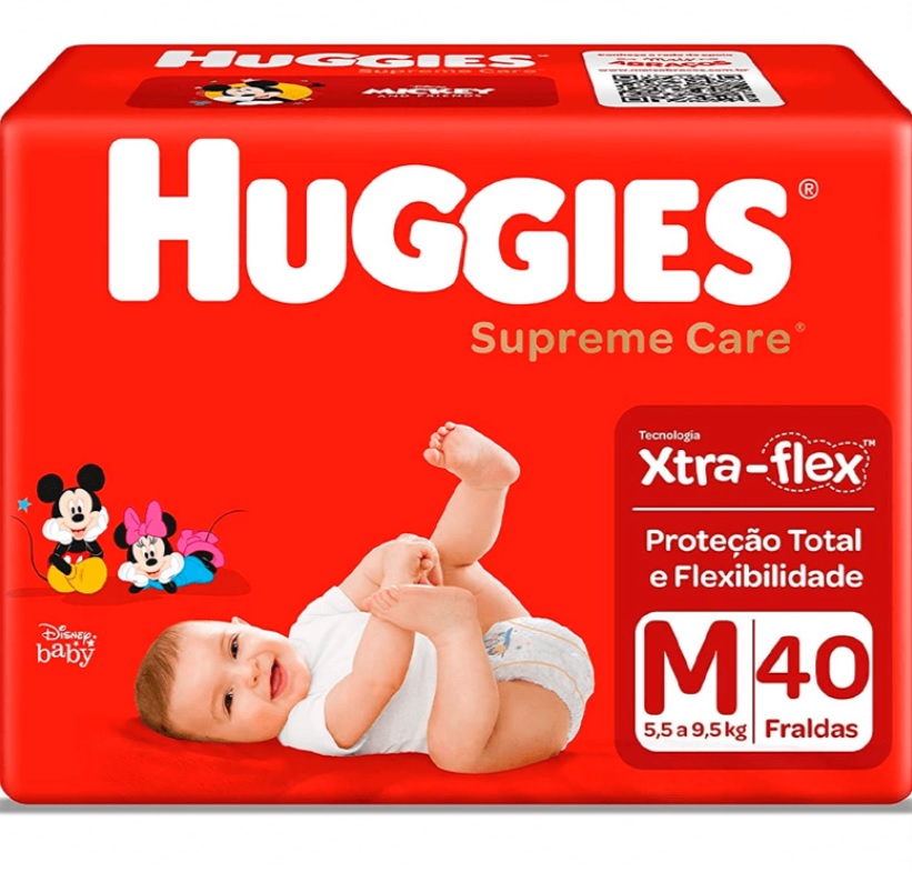 Huggies Fralda Supreme Care Mega M, 40 Fraldas