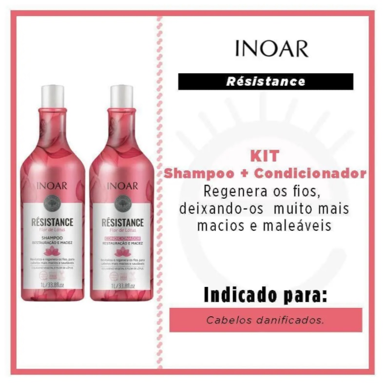Inoar Résistance Flor de Lótus Kit – Shampoo + Condicionador