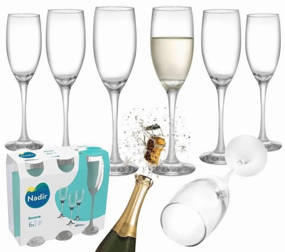 Jogo de Taças para Champanhe Vidro 6 Peças 180ml – Nadir Barone