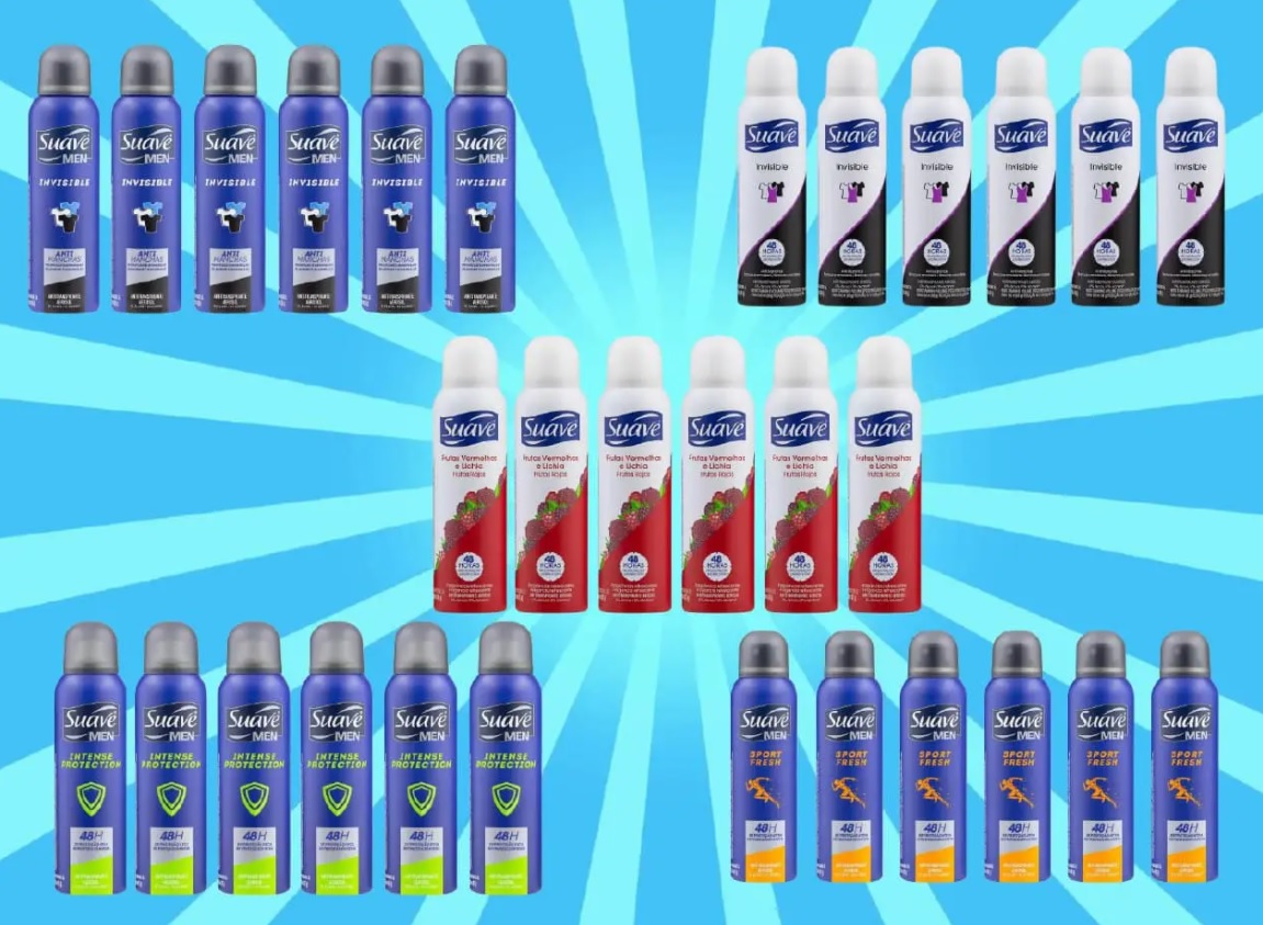 Kit Desodorante Suave Invisible Aerossol – Antitranspirante Feminino 150ml 6 Unidades