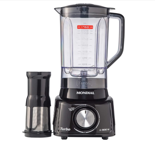 Liquidificador Turbo 900W 2,7L, 127V, Preto, Mondial -L-900