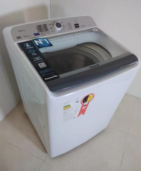 Lavadora de Roupas Panasonic NA-F160B6WA – 16Kg Cesto Inox 9 Programas de Lavagem