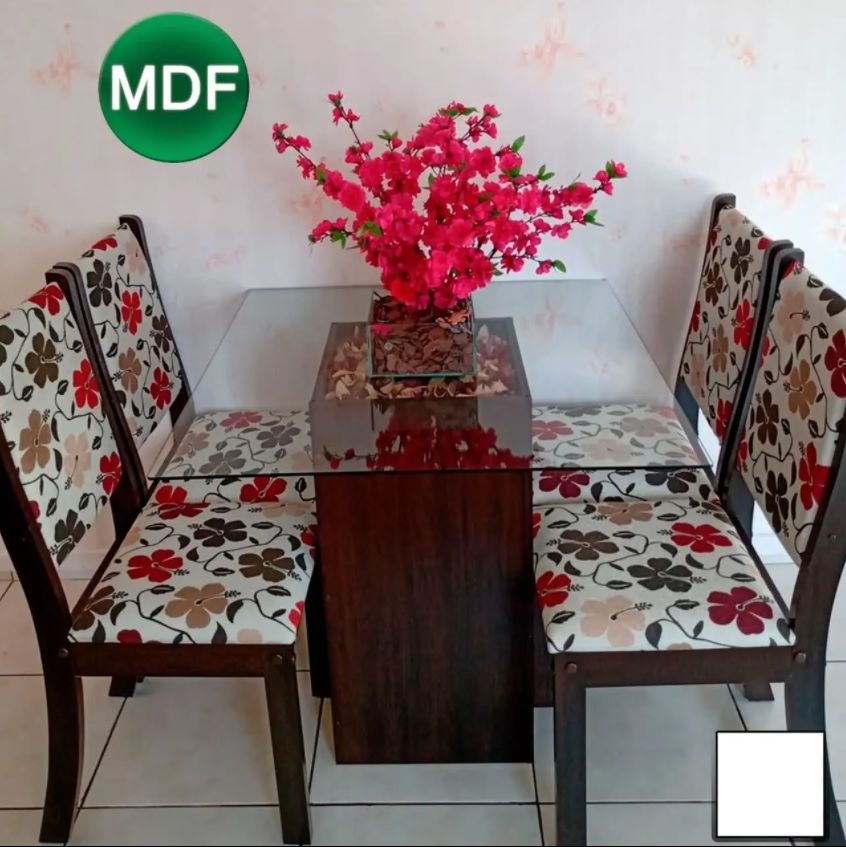 Mesa de Jantar com 4 Cadeiras Viero Via