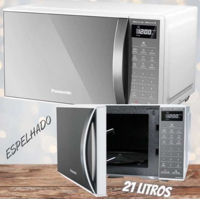 Micro-ondas 21 Litros Panasonic ST27L com Desodorizador Espelhado 110V