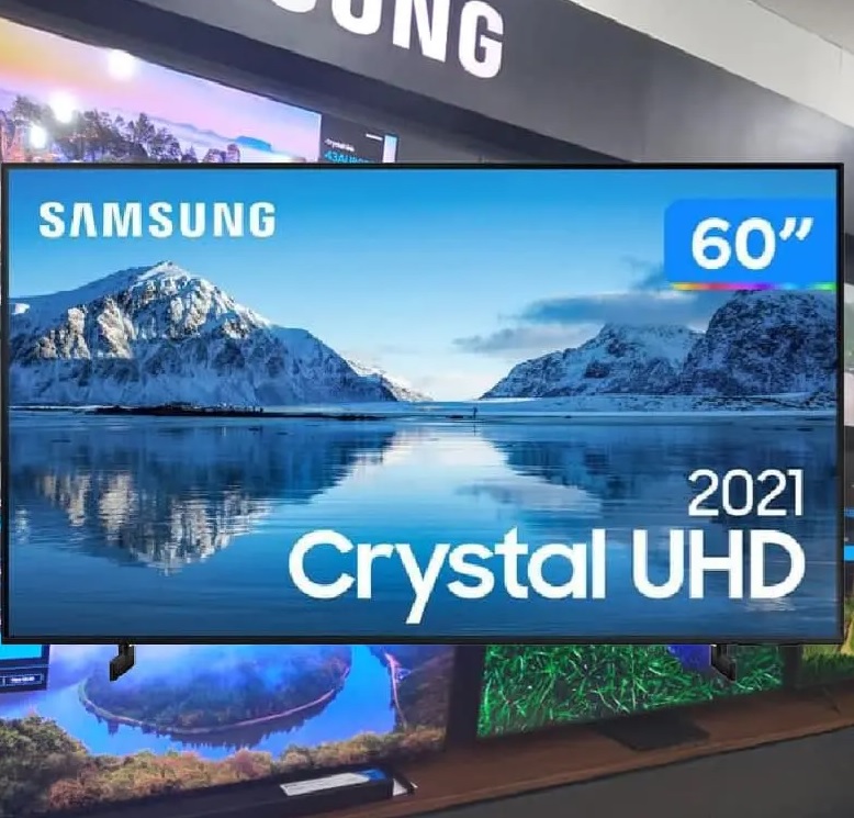 Smart TV 60” Crystal 4K Samsung 60AU8000 Wi-Fi – Bluetooth HDR Alexa Built in 3 HDMI 2 USB