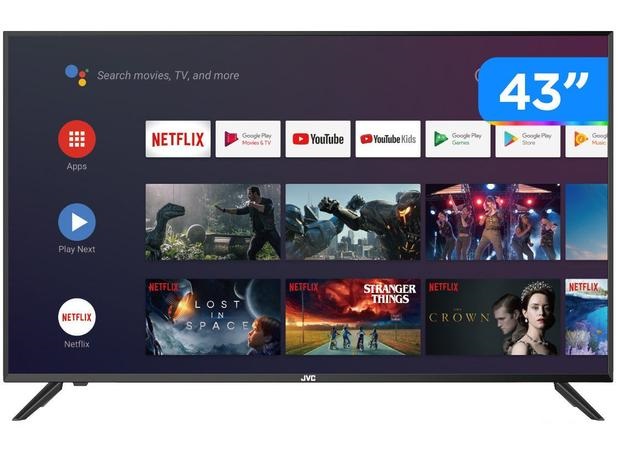 Smart TV Full HD DLED 43” JVC LT-43MB308 Android – Wi-Fi Bluetooth HDR 3 HDMI 2 USB