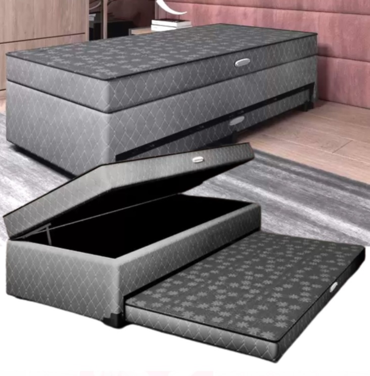 Cama Box Solteiro LightSpuma com Baú – e Cama Auxiliar 55x88x188cm Lady