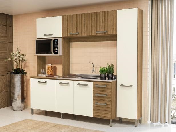 Cozinha Compacta Kappesberg Soft E780-FROW – com Balcão 7 Portas 3 Gavetas