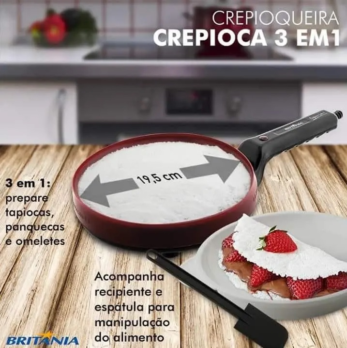 Crepioca Britânia 64001076 Redonda – Antiaderente 900W