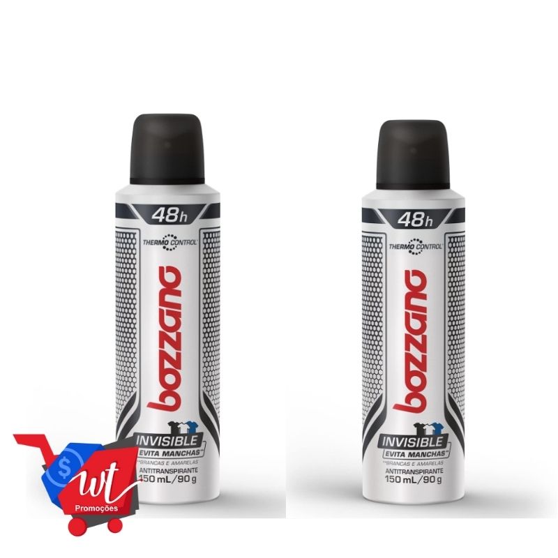 2 unidades – Desodorante Aerossol Invisível, Bozzano, Branco