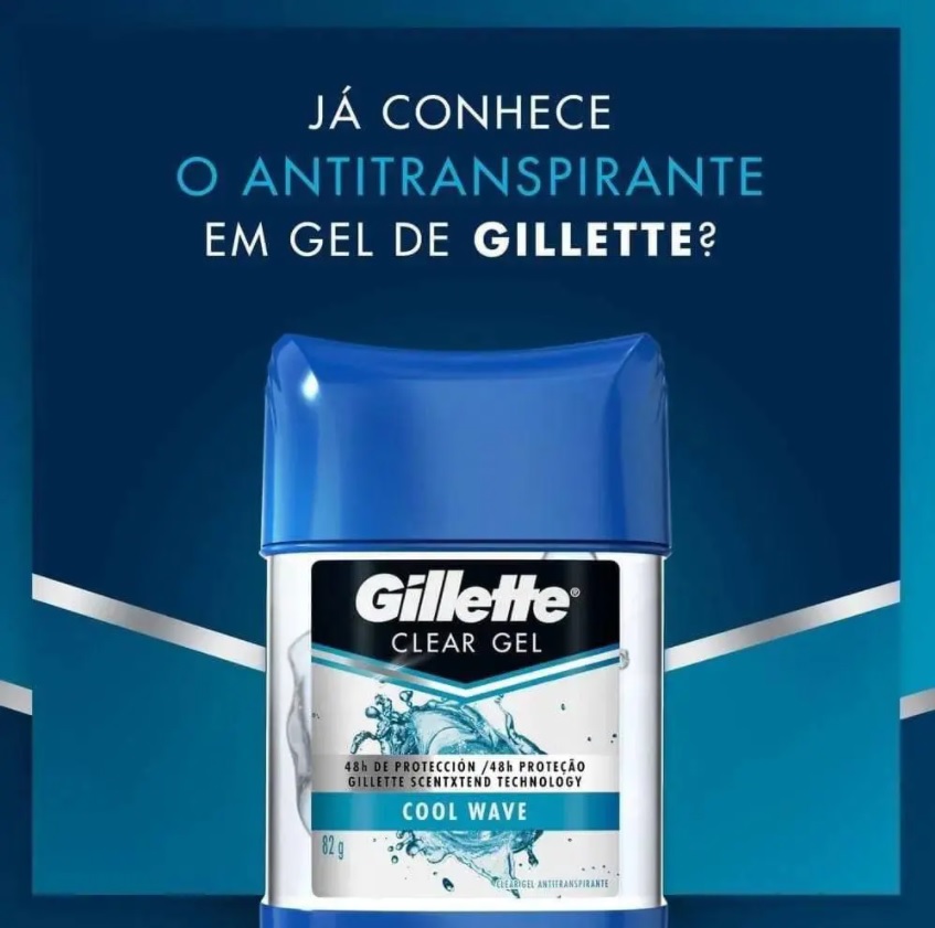 Desodorante Gillette Endurance Cool Wave Gel – Antitranspirante Masculino 82g