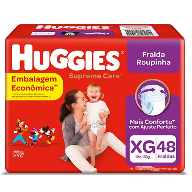 Fralda Huggies Roupinha Supreme Care XG 48 Unidades