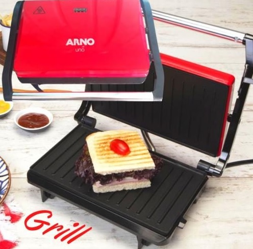Grill Arno Compact Uno com Antiaderente – Vermelho