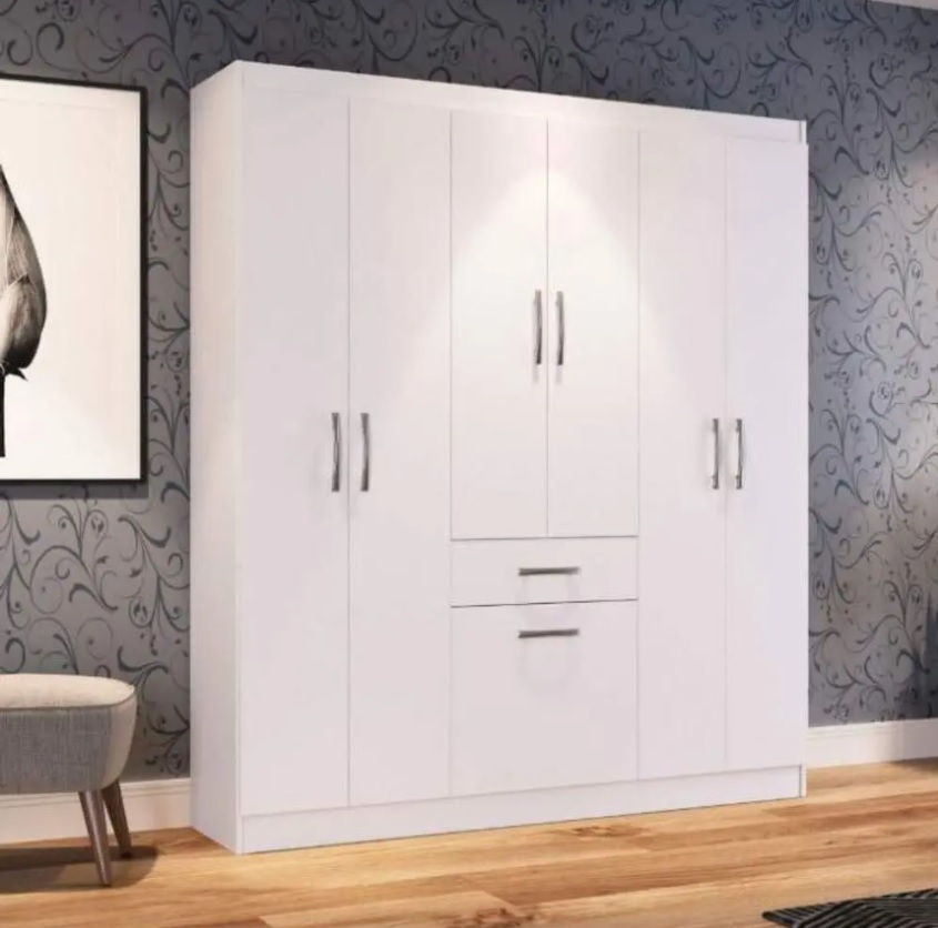 Guarda Roupa Casal 6 Portas 1 Porta Basculante 1 Gaveta Dallas
