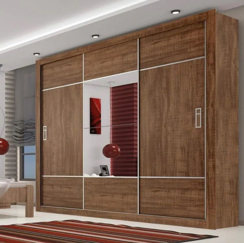 Guarda Roupa Casal com Espelho 3 Portas de Correr Lotse Demolição