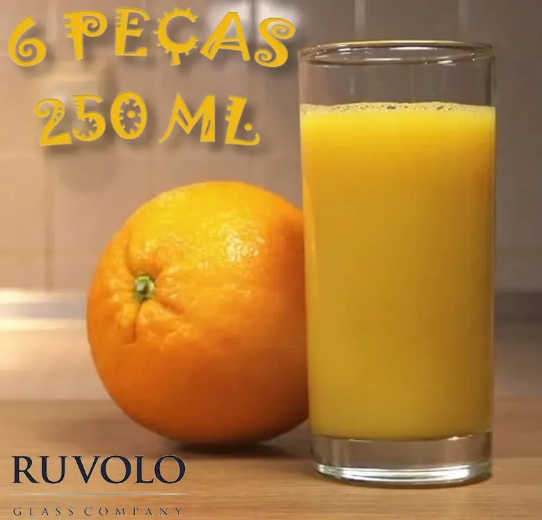 Jogo de Copos Vidro 255ml 6 Peças Ruvolo – Glass Company 680703