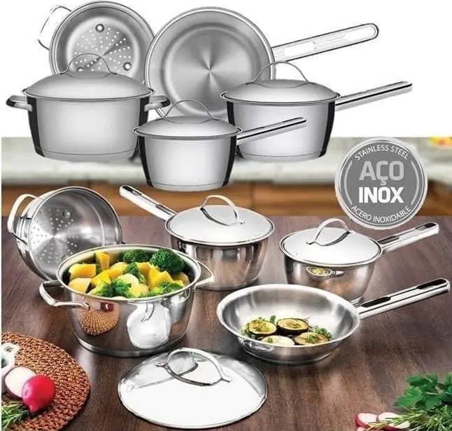 Jogo de Panelas com Fundo Triplo 5 Peças Tramontina Inox