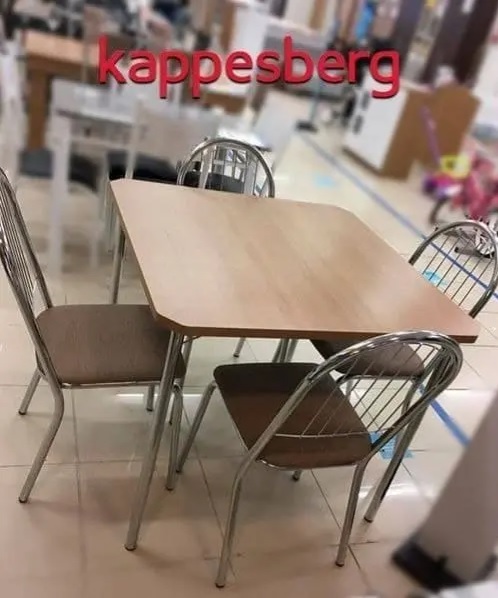Mesa de Cozinha 4 Cadeiras Quadrada Crome Jade – Kappesberg