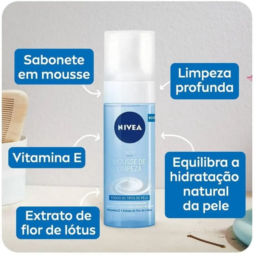 Mousse de Limpeza Facial Nivea 150Ml, Nivea