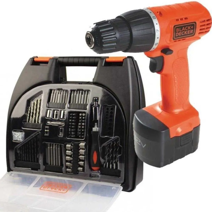 Parafusadeira / Furadeira À Bateria 12V Cd121K100 C/ Kit 100 Peças Black & Decker