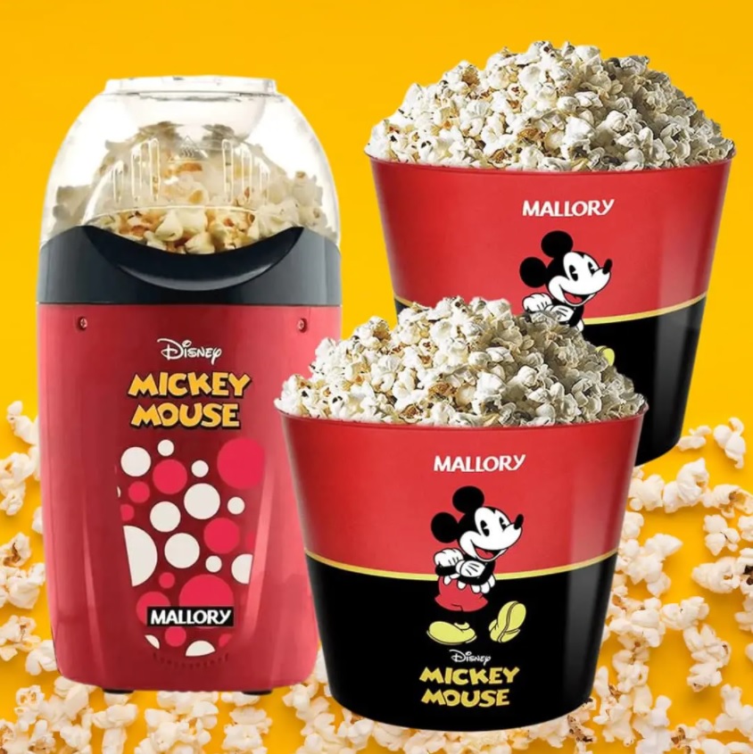 Pipoqueira Elétrica Disney Mickey Mallory + 2 Baldes Pipoca