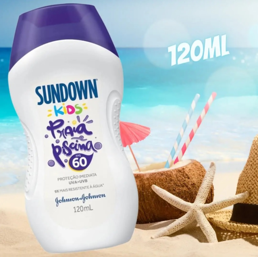 Protetor Solar Praia e Piscina Sundown Kids FPS 60, 120ml