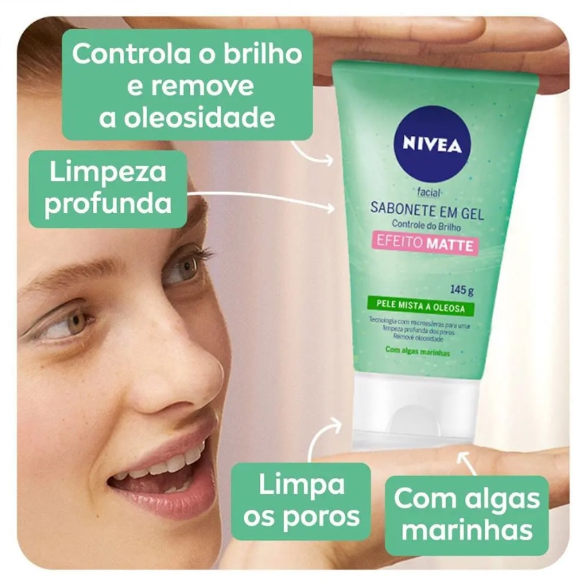 Sabonete em Gel Facial Nivea Controle do Brilho 150Ml, Nivea