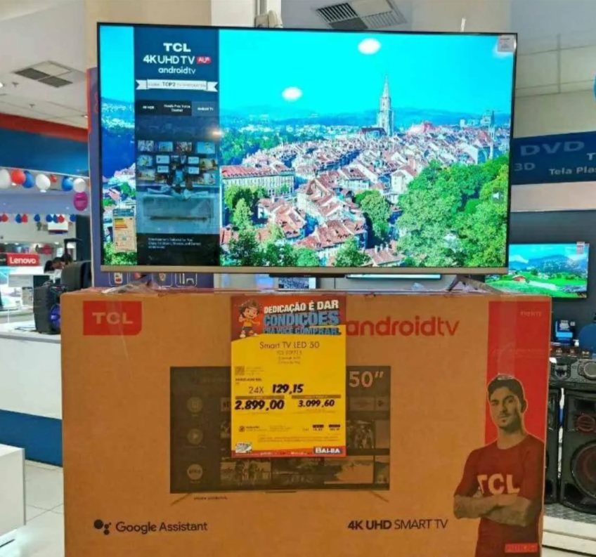 Smart TV 4K UHD LED 50” TCL 50P715 Android Wi-Fi – Bluetooth 3 HDMI 2 USB