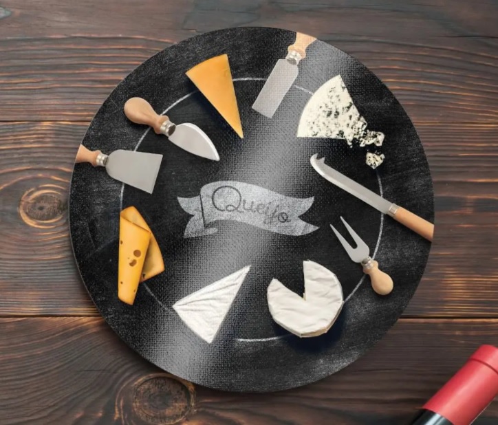 Tabua Para Queijo Blackboard Euro Decorado