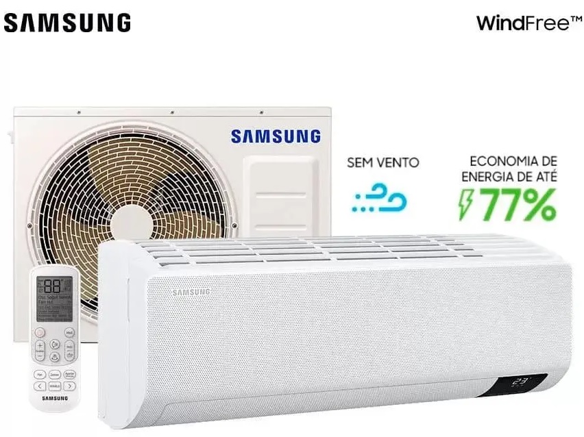 Ar-condicionado Split Samsung Inverter 18.000 BTUs – Quente e Frio Wind Free AR18TSHCBWKNAZ