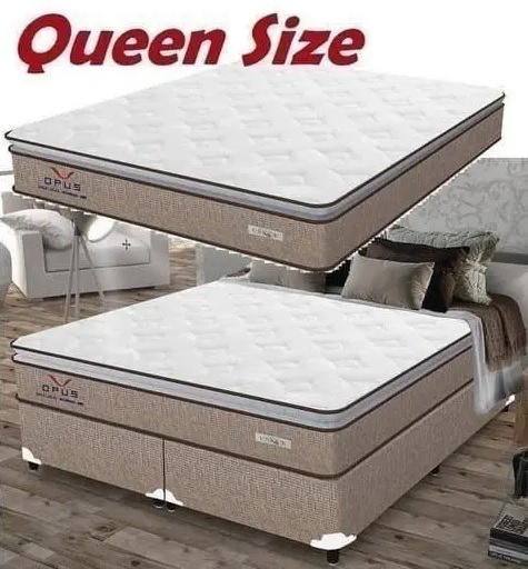 Cama Box Queen (Box + Colchão) Plumatex – Mola 65cm de Altura Ópus