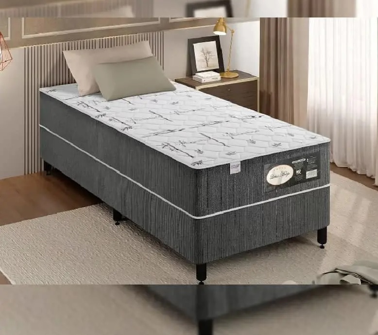 Cama Box Solteiro Plumatex Conjugada de Mola – 55x88x188cm Lottus Superlastic