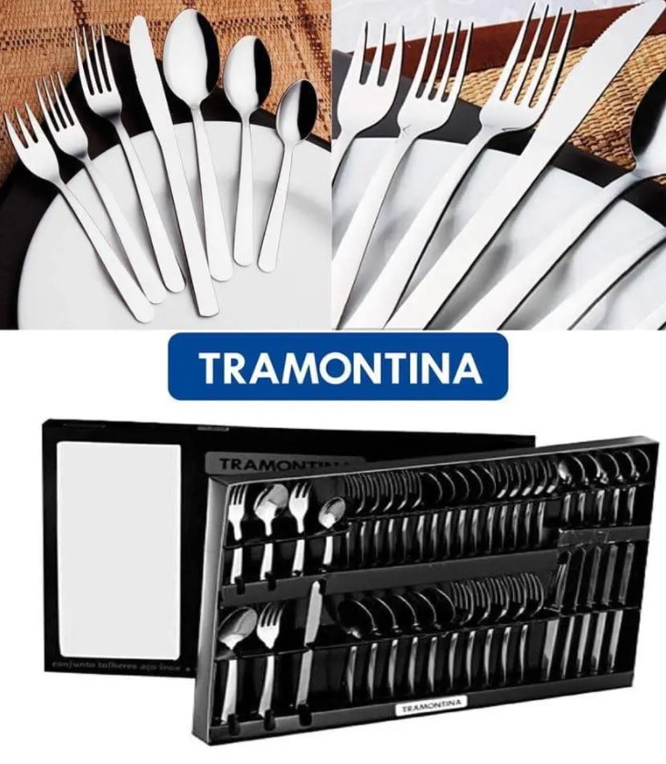 Conjunto de Talheres Inox Malibu c/ 42 Peças – Tramontina – 23799/031
