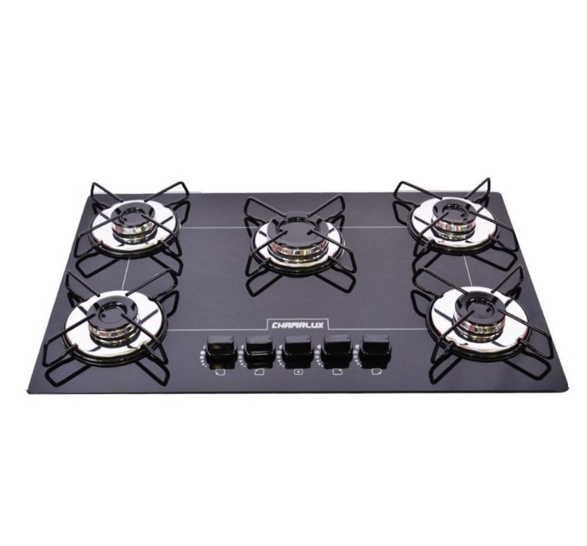Cooktop 5 Bocas Chamalux Preto com Ultra Chama Bivolt