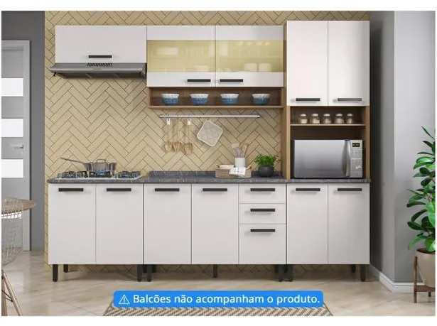 Cozinha Compacta Itatiaia Madeira New Jazz – 7 Portas
